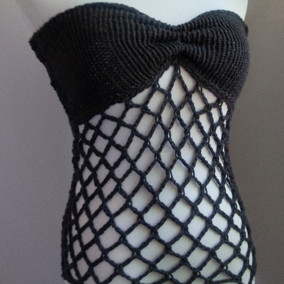 Sage Knit Crochet Tube Top - Picture 2 of 3